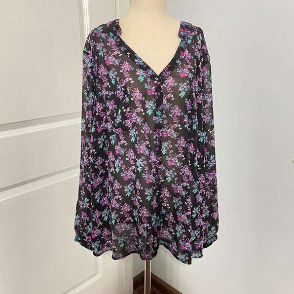 Torrid Floral Boho Blouse Top size 3X - Picture 1 of 5